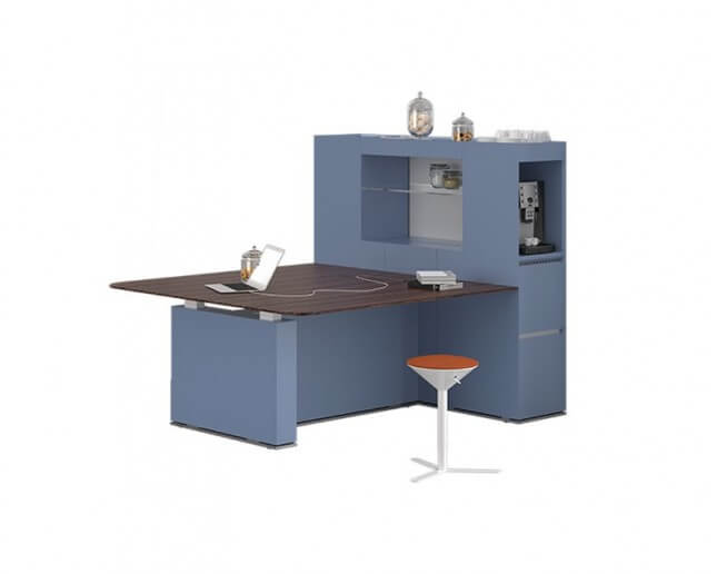COCINA ERGONÓMICA PARA ESPACIOS DE OFICINAS EN AZUL