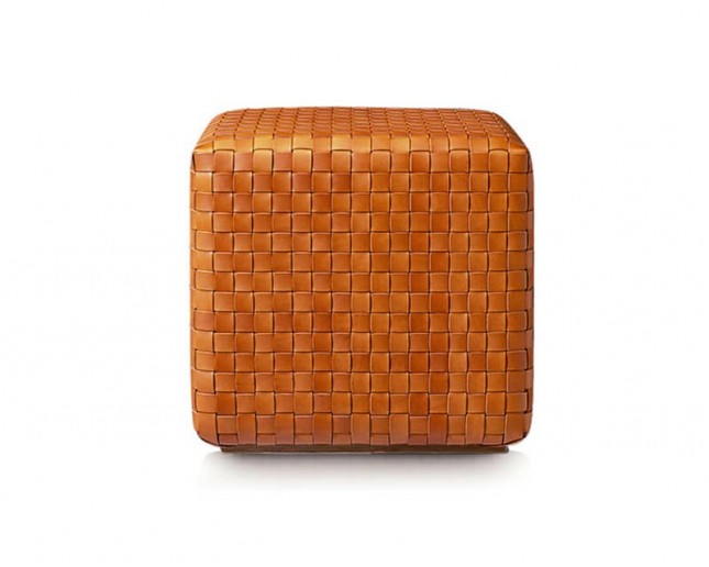Pouf de piel tranzada