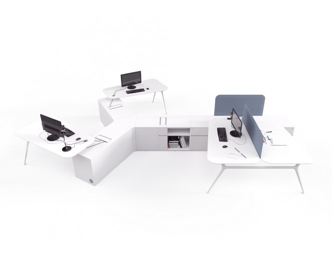 Composición escritorios colectivos oficinas