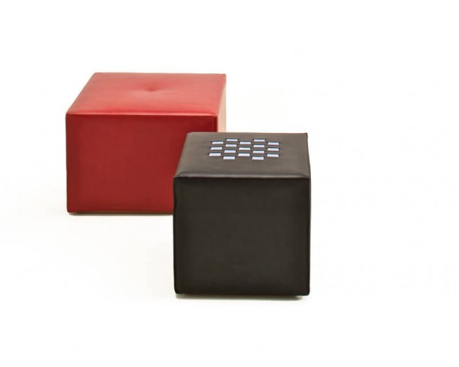 Pouf cuero de colores